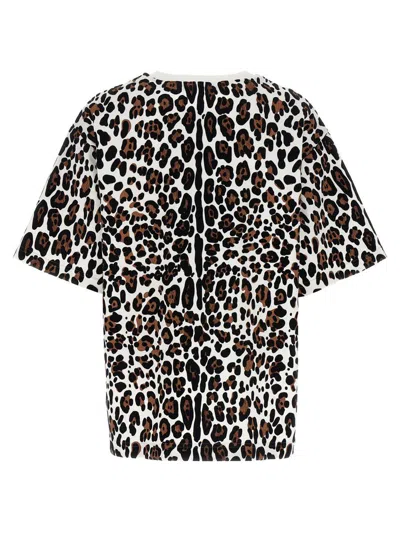 Dolce & Gabbana Crew Neck Flocked Cotton T-shirt With Animal Motif