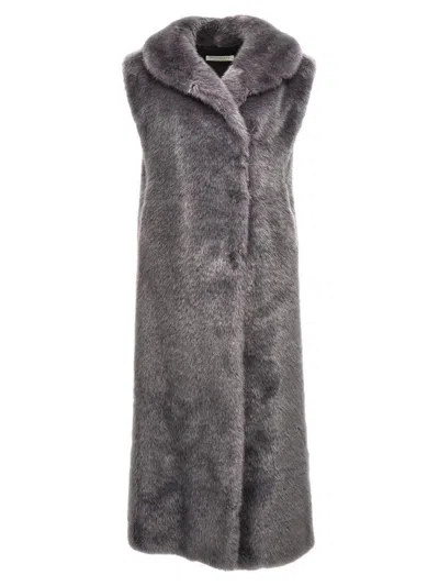 Philosophy Di Lorenzo Serafini Lapel Sleeveless Fur Coat