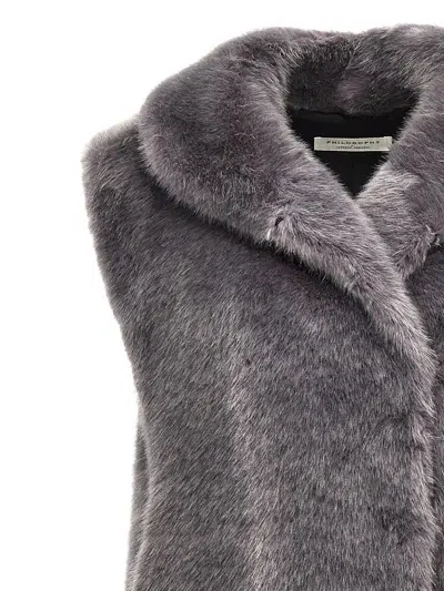 Shop Philosophy Di Lorenzo Serafini Extra Long Faux Fur Vest
