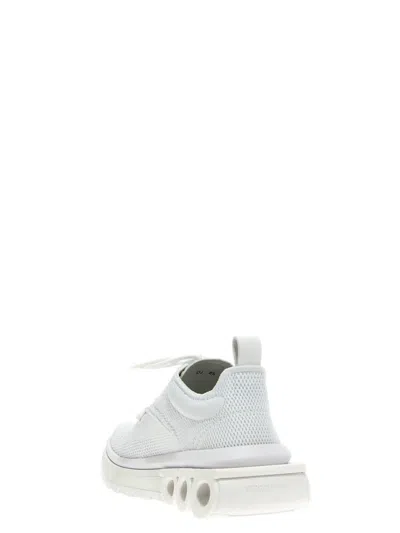 Ferragamo Nima Leather-trimmed Mesh Sneakers In White