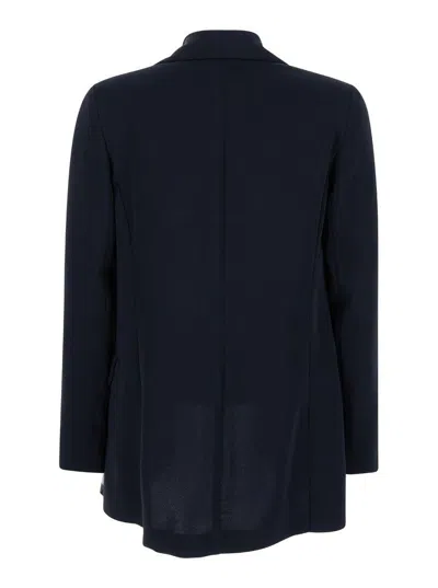 Plain Black Open Jacket In Technical Fabric Woman