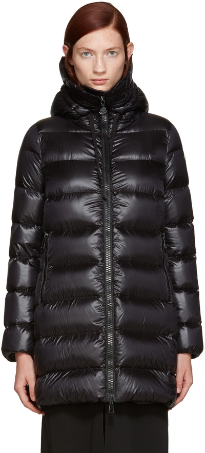 Moncler Suyen Feather And Down Puffer Jacket In 999 Black