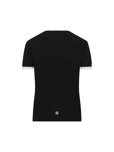 Givenchy Black Crewneck T-shirt With Logo Lettering On The Front And 4g Logo On The Rear In Cotton S