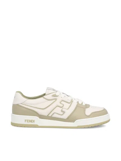 Fendi Leather Sneakers With Ff Lateral Logo