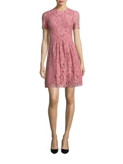 Shop Burberry Christy Lace Dress In Antique Rose
