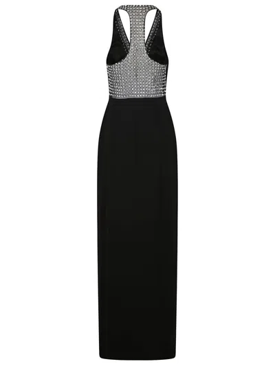 Max Mara Sophisticated Evening Dress With Deep V-neckline And Embellished Back