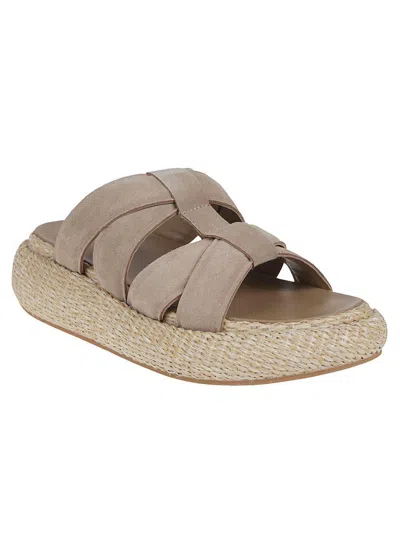 Ash High Suede And Raffia Slipper