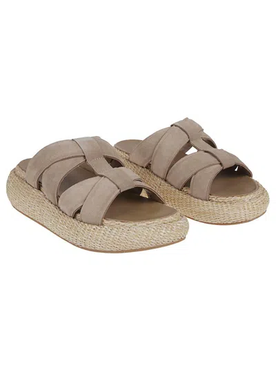 Ash High Suede And Raffia Slipper