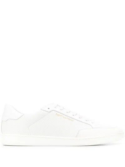 Saint Laurent Low-top Leather Sneakers Round Toe
