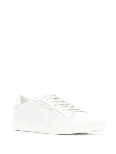 Saint Laurent Low-top Leather Sneakers Round Toe