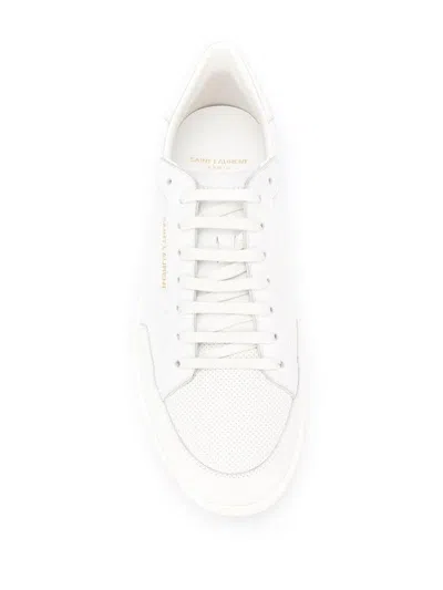 Saint Laurent Low-top Leather Sneakers Round Toe