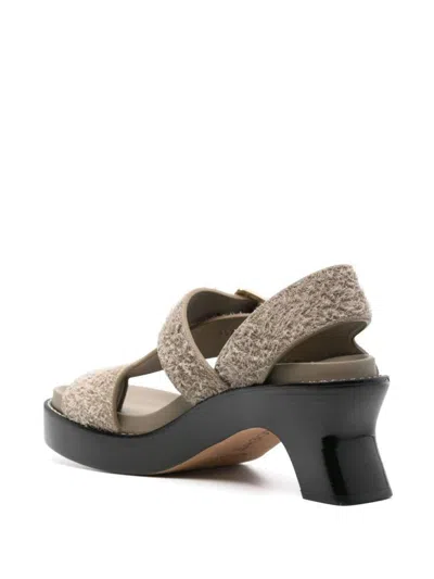 Loewe Khaki Open Toe Sandals