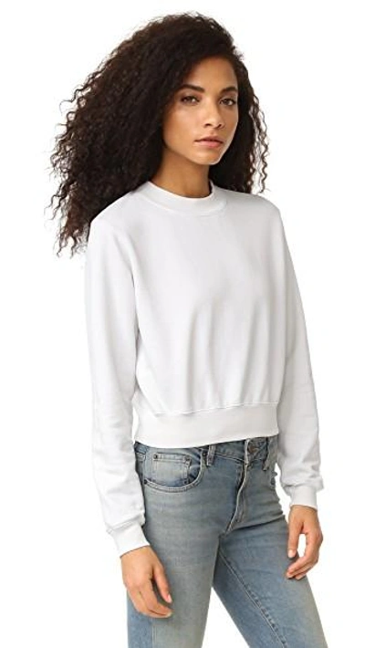 Shop Cotton Citizen The Milan Cropped Sweatshirt In Bone