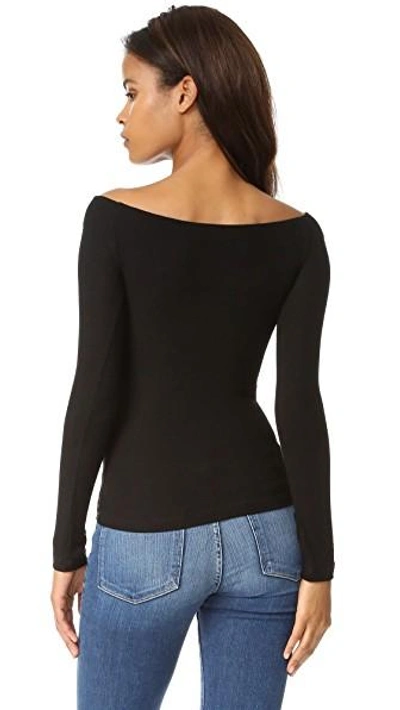 Shop Getting Back To Square One Off Shoulder Long Sleeve Tee In Black