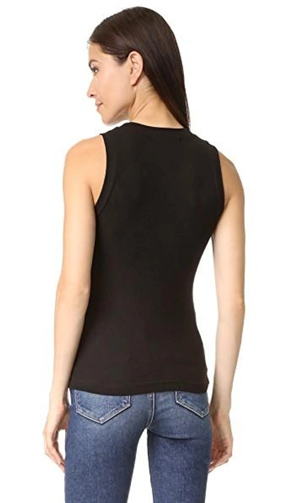 Shop Getting Back To Square One Ribbed Muscle Tee In Black