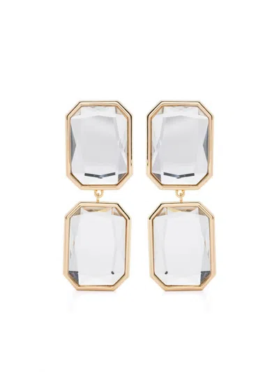 Self-portrait Geometric Gold-tone Crystal Earrings