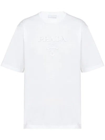 Prada Raised Logo Round-neck T-shirt