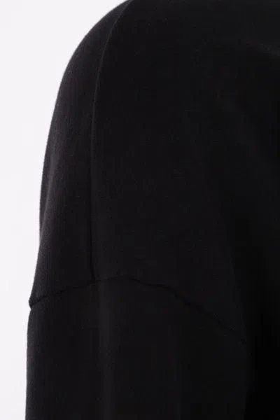 Palm Angels Black Cotton Crew Neck Sweatshirt With White Logo