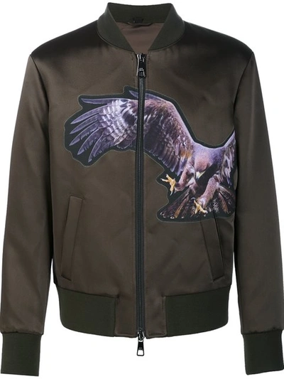 Neil Barrett Eagle Patch Bomber Jacket In Green