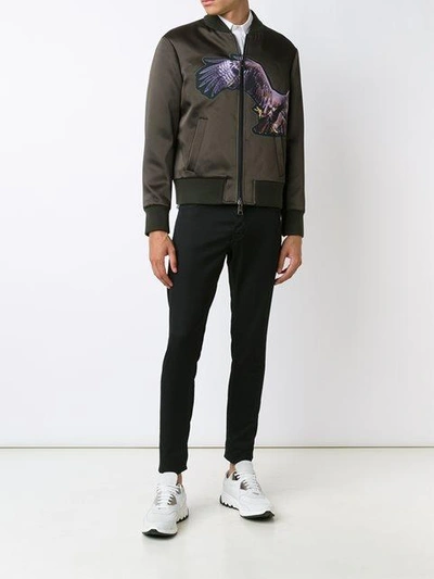 Shop Neil Barrett Eagle Patch Bomber Jacket