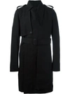 RICK OWENS RICK OWENS BELTED TRENCH COAT - BLACK,RR16F6704A11692218