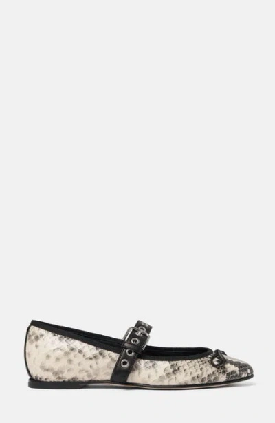 Scarosso Astrid Python Printed Flat Shoes In Neutral