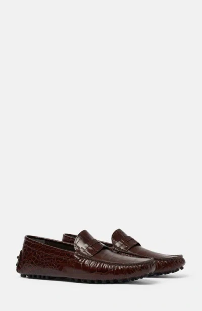 Scarosso Michael Almond Toe Loafers In Brown