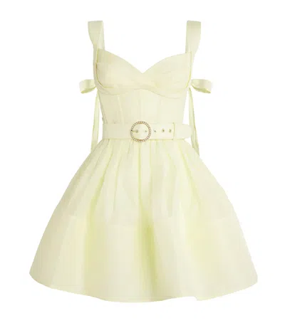 Zimmermann Dawning Linen And Silk Minidress In Yellow