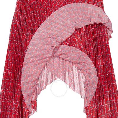 Burberry Woman Maxi Skirt Red Size 8 Polyester In Pink