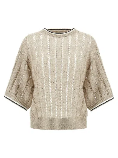 Brunello Cucinelli Dazzling Sweater Sweaters And Cardigans Beige