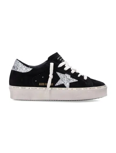Golden Goose Hi Star Suede Sneakers With Glittered Star And Heel Tab Shoes In Black