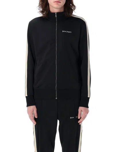 Palm Angels Black High Neck Sweatshirt With Logo Lettering On The Front In Wool Blend Man