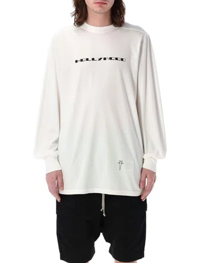 Rick Owens Drkshdw Oversized Long Sleeve T-shirt With Milk Black Print