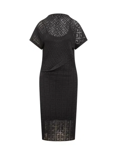 Givenchy 4g Jacquard Midi Dress In Black