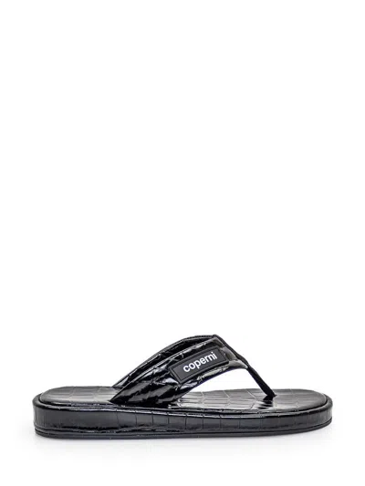 Coperni Black Quilted Flip Flops