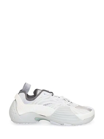 Lanvin Flash-x Mesh Upper Sneakers With Textured Panels In White