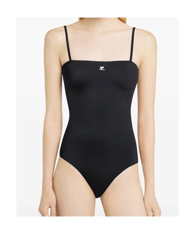 Courrèges Heritage One-piece Swimsuit In Black