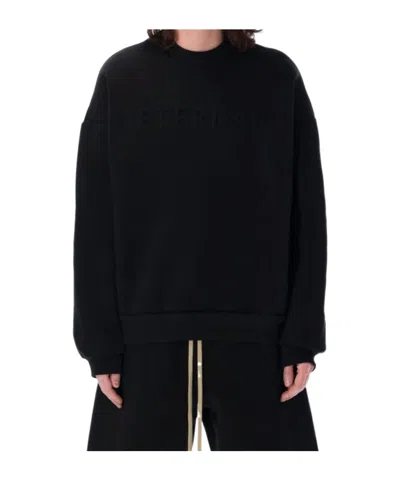 Fear Of God Cotton Eternal Sweatshirt With Embossed Logo In Black