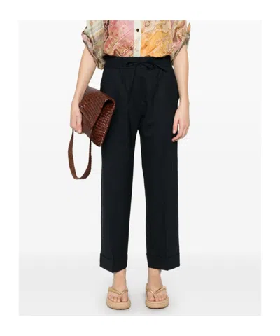 P.a.r.o.s.h Blue Wool Pants In Black