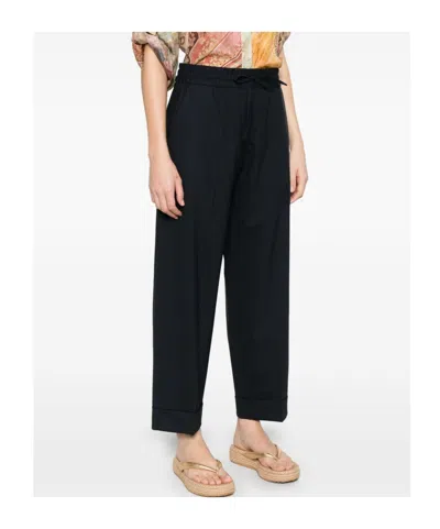 P.a.r.o.s.h Blue Wool Pants In Black