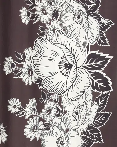 P.a.r.o.s.h White And Black Skirt With Side Closure And All-over Floral Printed Pattern