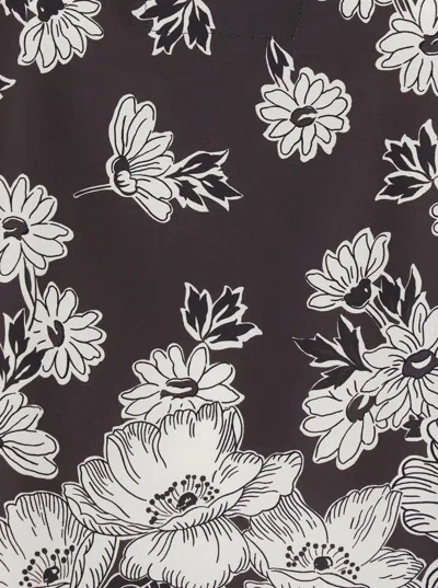 P.a.r.o.s.h Black V-neck Floral Shirt In Black