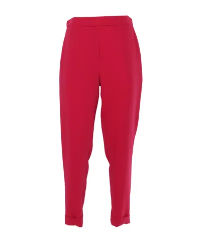 P.a.r.o.s.h Tapered Red Tailored Pants With Elastic Waistband