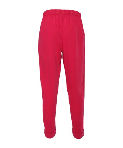 P.a.r.o.s.h Tapered Red Tailored Pants With Elastic Waistband