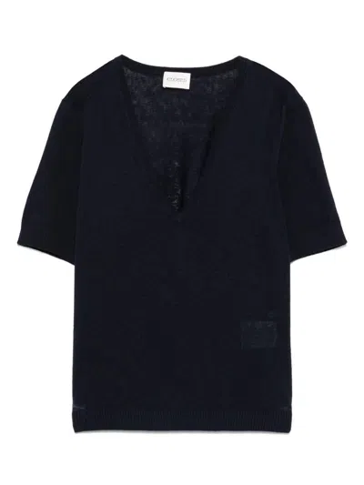 Closed Cotton And Linen V-necked T-shirt