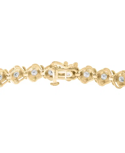Macy's Diamond Swirl Bezel Link Bracelet (4 Ct. T.w.) In 10k Gold, Exclusively At