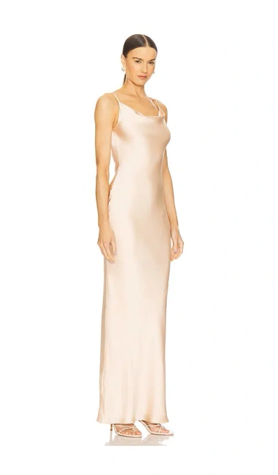 Norma Kamali Beige Maria Slip Gown Dress In Neutral