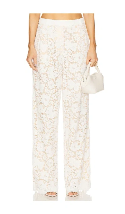 Sans Faff Estelle Lace Pintuck Pants With Nude Lining In White