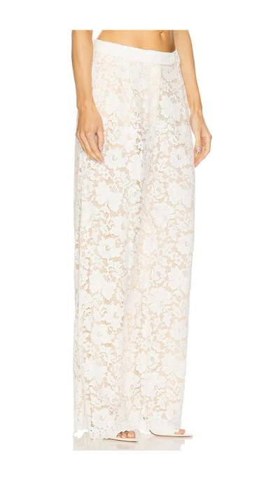 Sans Faff Estelle Lace Pintuck Pants With Nude Lining In White