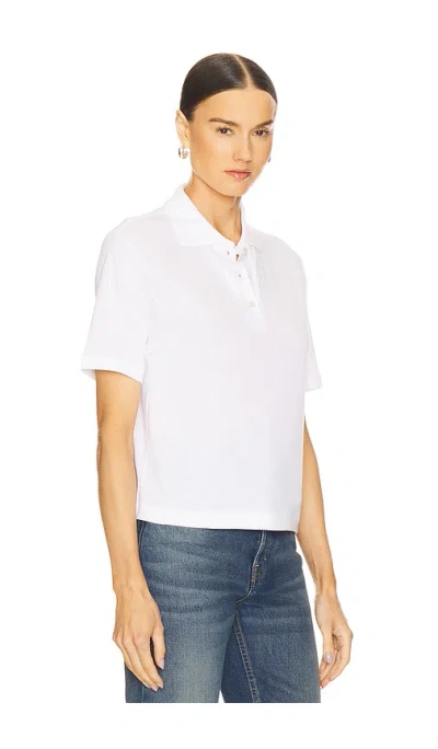 Vince Womens Optic White Easy Short-sleeve Cotton Polo Shirt